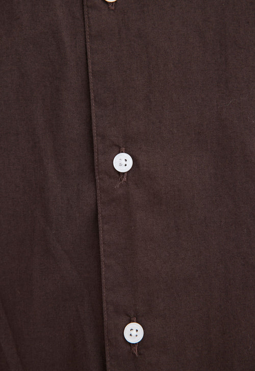 Jac+Jack Folded Collar Cotton Shirt - Dirt Brown